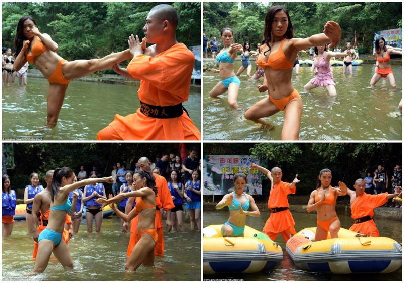 Красота и мастерство Шаолиня: Китайские спасатели в бикини (13 фото)