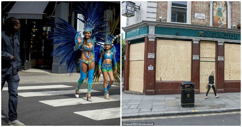 В Лондоне готовятся к знаменитому карнавалу: местные заколачивают двери и окна (14 фото)