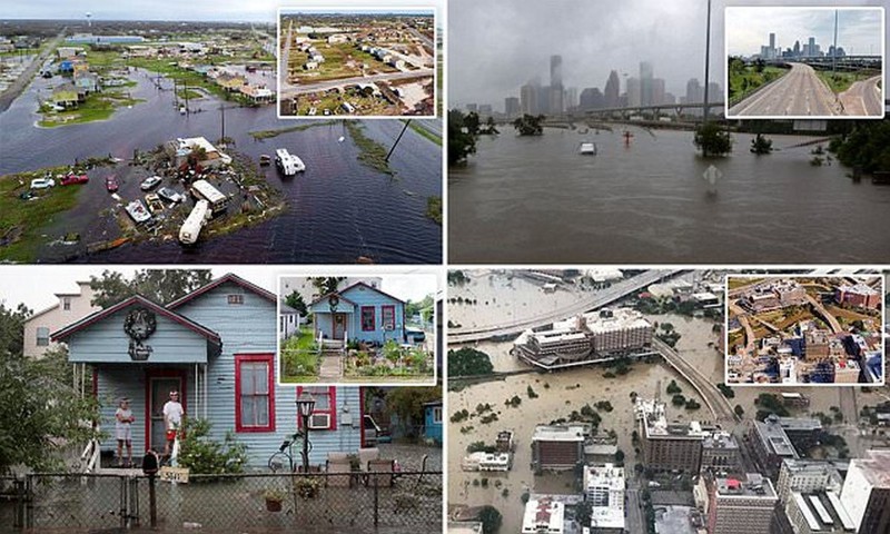 Наводнение в Хьюстоне: впечатляющие снимки до и после (16 фото + 11 тянучек + 1 видео)