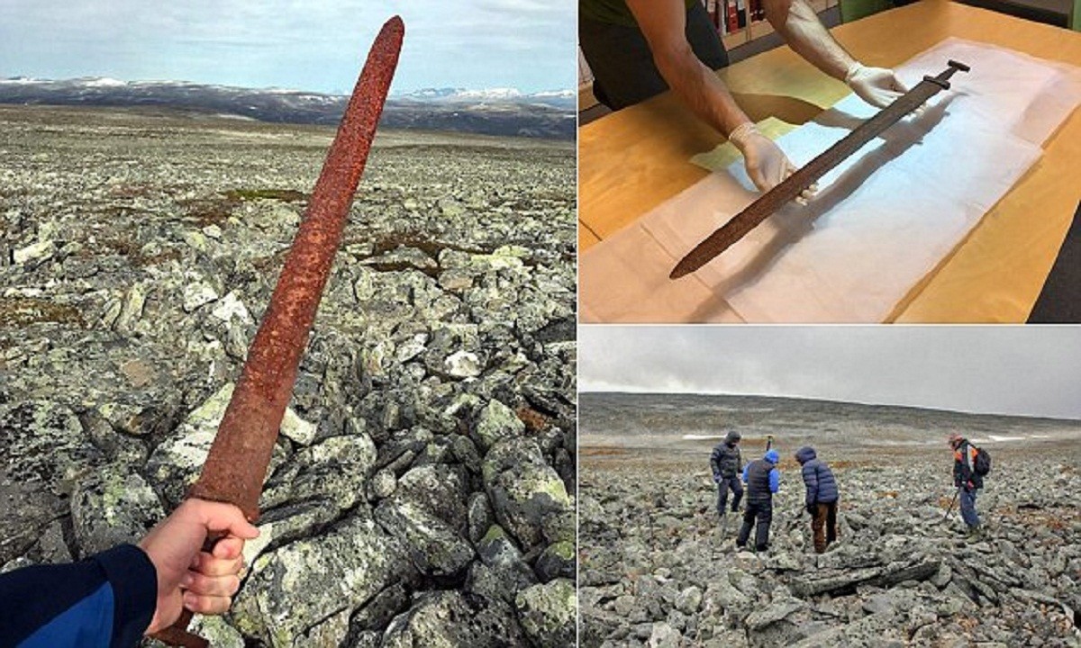 Норвежский охотник нашел старинный меч викингов (9 фото)