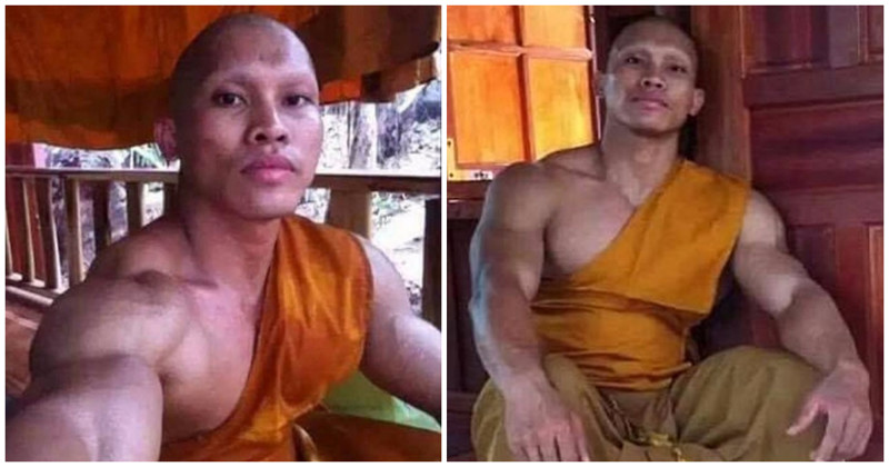 Фотографии подкачанного монаха поразили жителей Таиланда (4 фото)