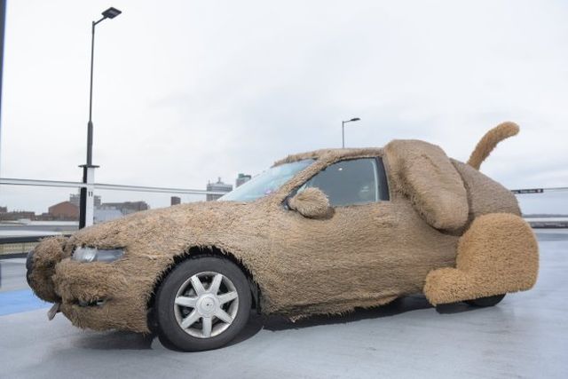 Британец превратил свою машину в плюшевую собаку (7 фото)
