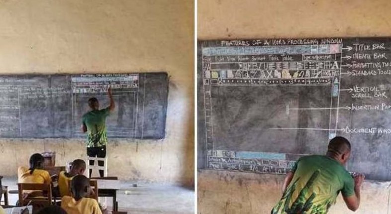 Вот так в деревенской школе Ганы преподают информатику (3 фото)