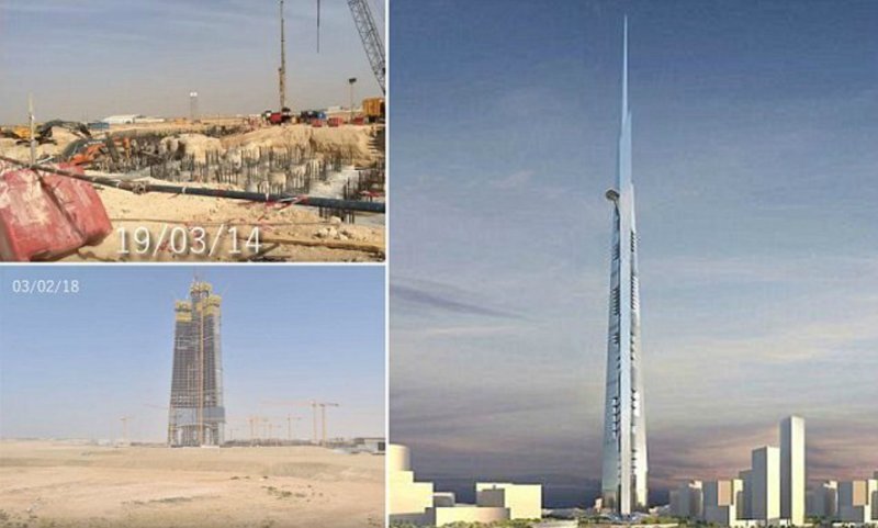 В Саудовской Аравии строится самое высокое здание в мире (6 фото + 1 видео)