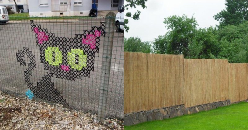 10 вариантов, способных превратить невзрачный забор из сетки во что-то более интересное (15 фото)