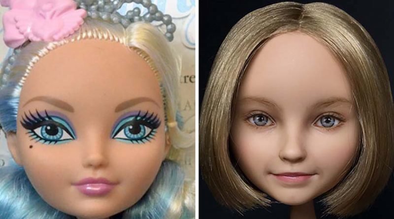 Художница наносит новый макияж куклам, делая их лица максимально реалистичными (26 фото)