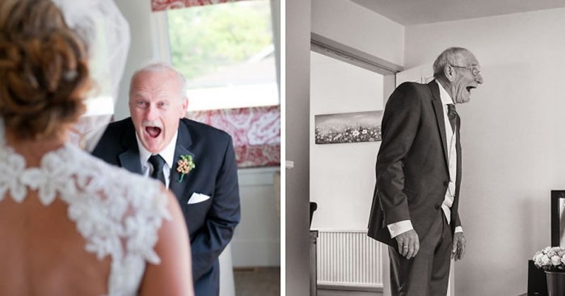 30 отцов, не сдержавших эмоций при виде своих дочек в свадебных платьях (31 фото)