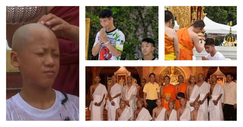Тайские дети, спасенные из пещеры, стали послушниками монастыря (7 фото + 1 видео)