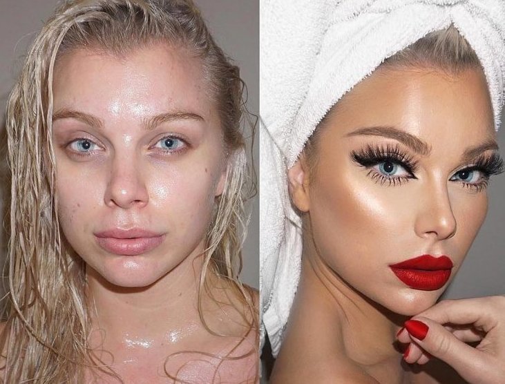 25 женщин до и после макияжа: некоторые так изменились, что их сложно узнать (25 фото)