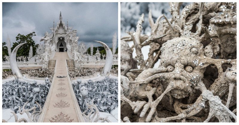 Рай и ад: причудливый Белый храм в Таиланде (32 фото)