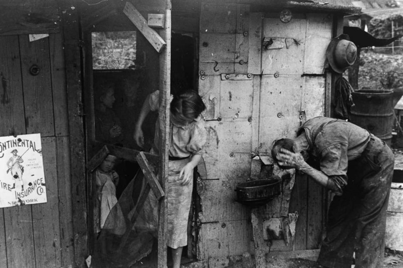 Жизнь в Гувервиллях или трущобы времен Великой депрессии в США великая депрессия, история, сша, трущебы