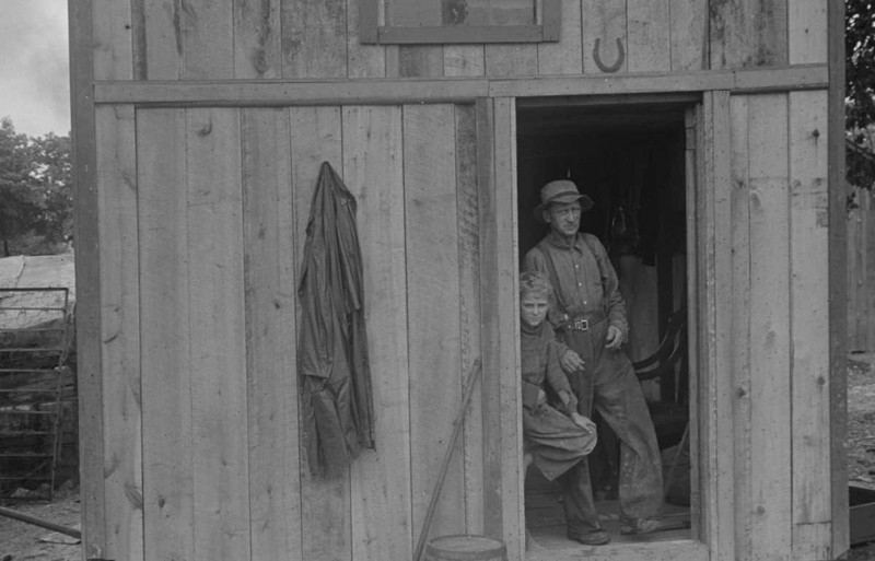 1938 год. Житель Гувервилля в центре Огайо. великая депрессия, история, сша, трущебы