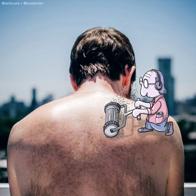 Дополненная реальность: иллюстратор Лукас Левитан дорисовывает чужие фотографии в Instagram (16 фото)