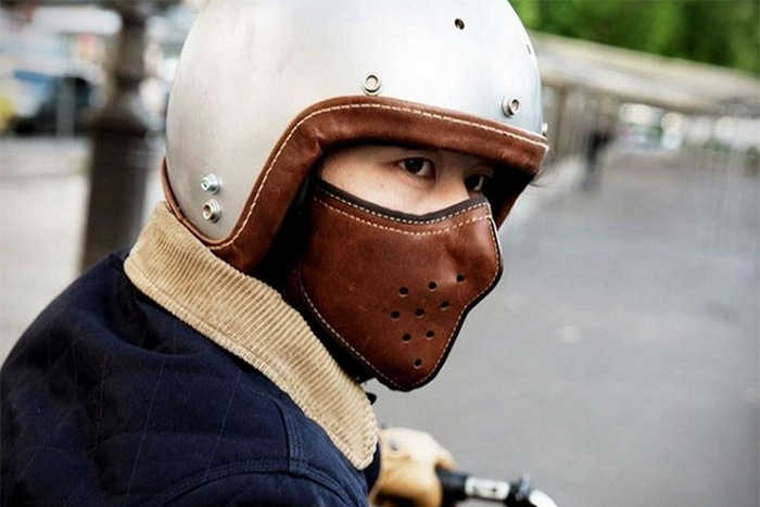 Стильные кожаные маски как удобная альтернатива громоздкому мотошлему (6 фото)