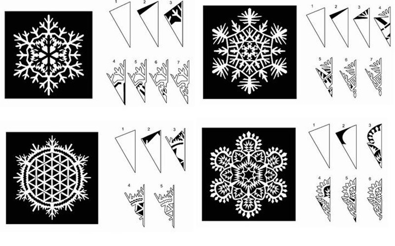 Объемные снежинки из бумаги: 3 оригинальных способа